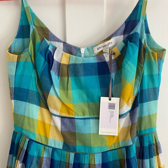 Emily and Fin Enid Dress in Côte d’Azur Blue Plaid - Picture 7 of 8